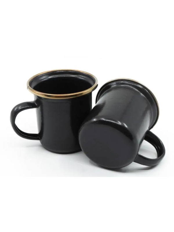 Barebones  Espresso Cup Enamel 2 Pcs Charcoal 