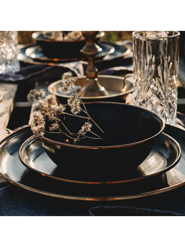 Barebones Bowl Enamel 2 Pcs Charcoal Barebones Bowl Enamel 2 Pcs Charcoal