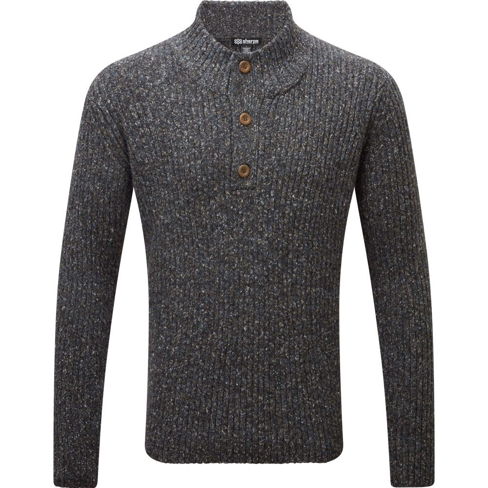 Sherpa Adventure Gear Sherpa Adventure Gear Ranga Button Mock Neck SM15027-390 fleeces en truien Sherpa Adventure Gear Ranga Button Mock Neck Kharani Grey SM15027-390 fleeces en truien online bestellen bij Kathmandu Outdoor & Travel