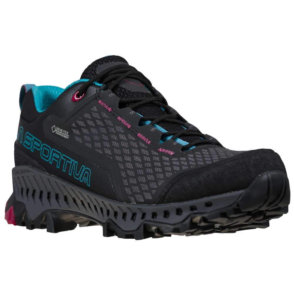 La Sportiva La Sportiva Spire GTX Surround Women's 24C999624 wandelschoenen dames La Sportiva Spire GTX Surround Women's Black / Topaz 24C999624 wandelschoenen dames online bestellen bij Kathmandu Outdoor & Travel