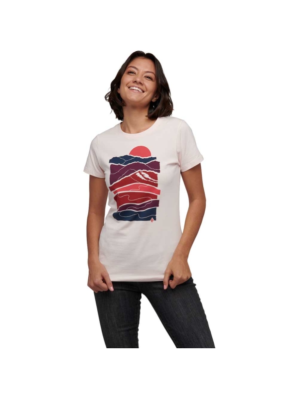 Black Diamond  Leveled Landscape Ss Tee Women's Ice Pink