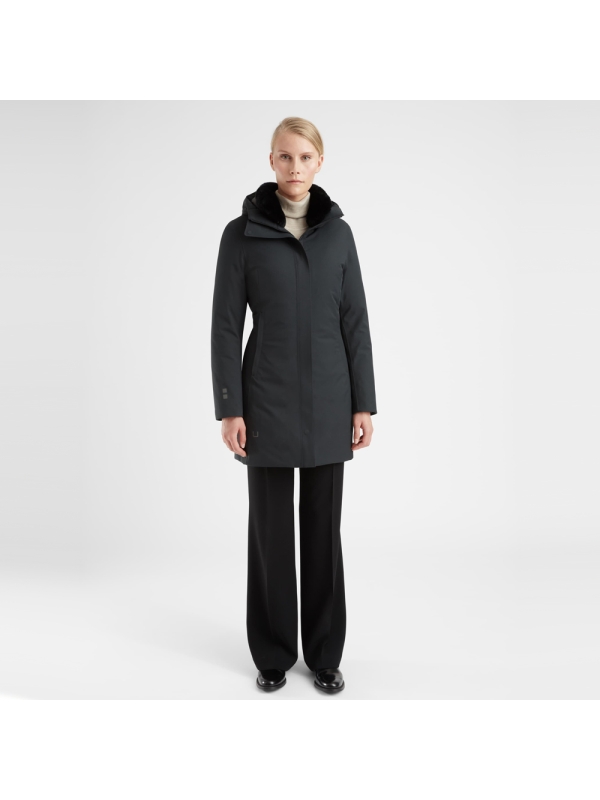Ubr  White Heat Parka Women's Black-down hood 