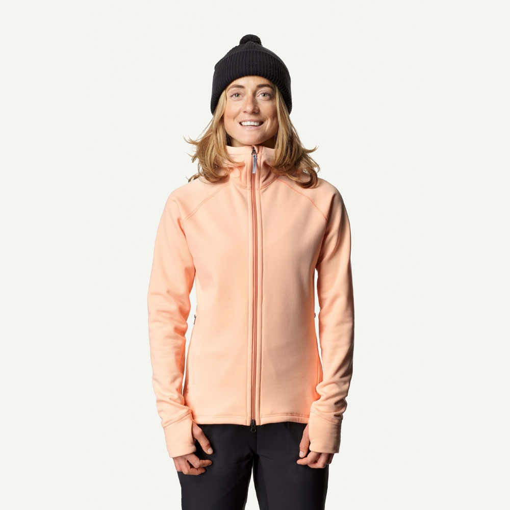 Houdini Houdini Power Houdi Women's 125984-167 fleeces en truien Houdini Power Houdi Women's Peach Passion 125984-167 fleeces en truien online bestellen bij Kathmandu Outdoor & Travel