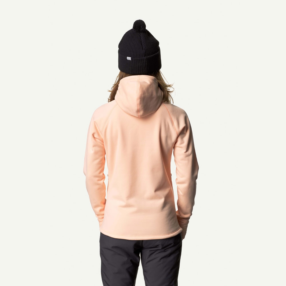 Houdini Houdini Power Houdi Women's 125984-167 fleeces en truien Houdini Power Houdi Women's Peach Passion 125984-167 fleeces en truien online bestellen bij Kathmandu Outdoor & Travel